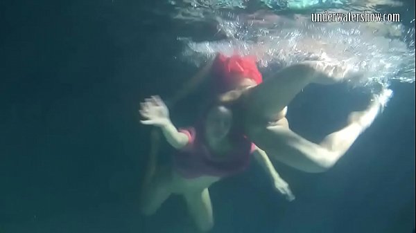 Nude girl in ocean