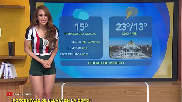 Weather girl shows boobs