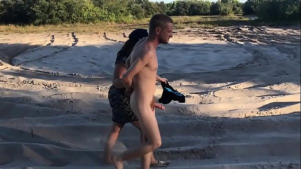 Naked male at beach