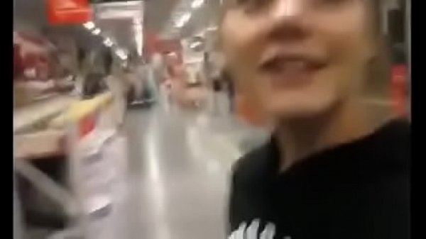 Girl squirts in store