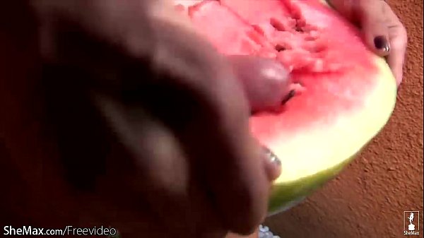Shemale fucks watermelon