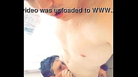 Faggotfriend giving blowjobs in the shower