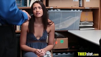 Hot tall teen brunette shoplifter giving mall cop a blowjob in this hot reality teen porn video